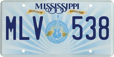 MS license plate MLV538