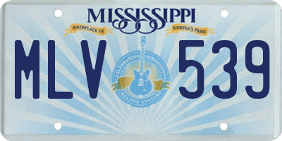 MS license plate MLV539