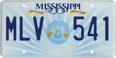 MS license plate MLV541