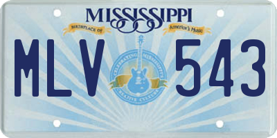 MS license plate MLV543