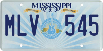 MS license plate MLV545
