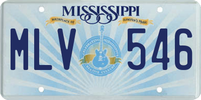 MS license plate MLV546