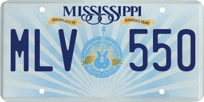 MS license plate MLV550