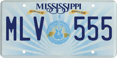 MS license plate MLV555