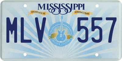 MS license plate MLV557