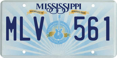 MS license plate MLV561