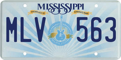 MS license plate MLV563