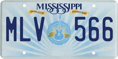 MS license plate MLV566