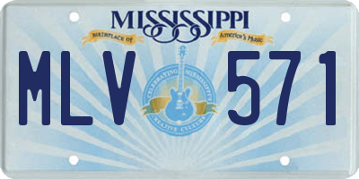 MS license plate MLV571