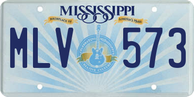 MS license plate MLV573