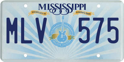 MS license plate MLV575
