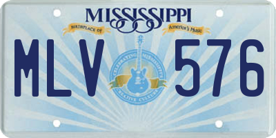 MS license plate MLV576