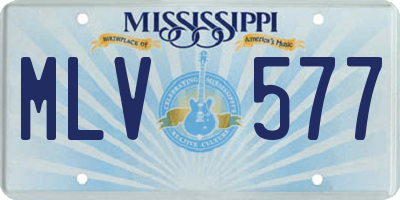 MS license plate MLV577