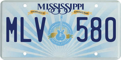 MS license plate MLV580