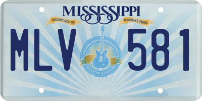 MS license plate MLV581