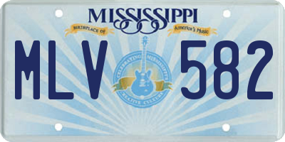 MS license plate MLV582