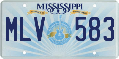 MS license plate MLV583