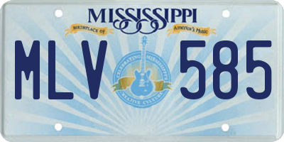 MS license plate MLV585
