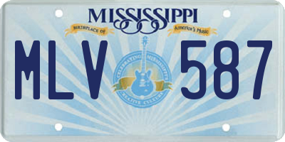 MS license plate MLV587