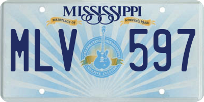 MS license plate MLV597