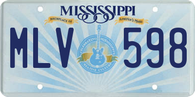 MS license plate MLV598