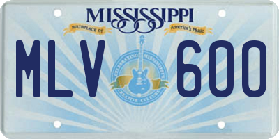 MS license plate MLV600