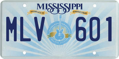 MS license plate MLV601
