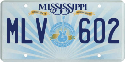 MS license plate MLV602