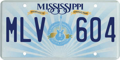 MS license plate MLV604