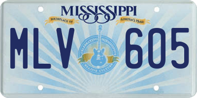 MS license plate MLV605