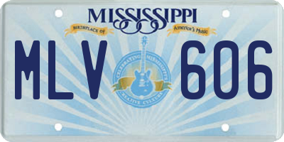 MS license plate MLV606