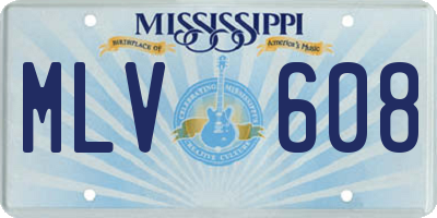 MS license plate MLV608