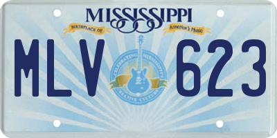 MS license plate MLV623