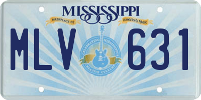 MS license plate MLV631