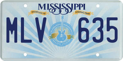 MS license plate MLV635