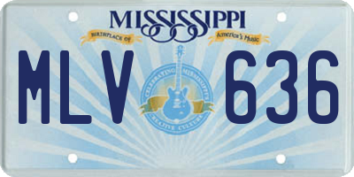 MS license plate MLV636