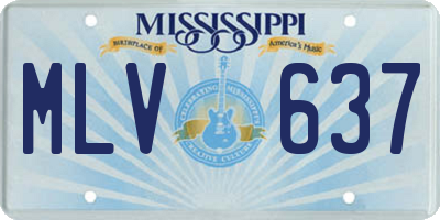 MS license plate MLV637