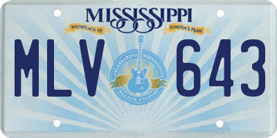 MS license plate MLV643
