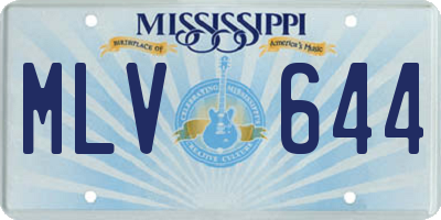 MS license plate MLV644