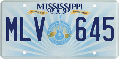 MS license plate MLV645