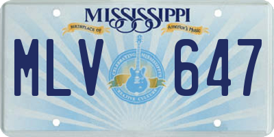 MS license plate MLV647