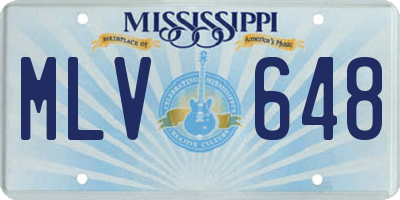 MS license plate MLV648