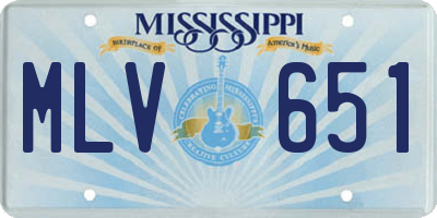 MS license plate MLV651