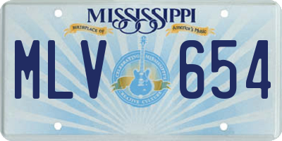 MS license plate MLV654