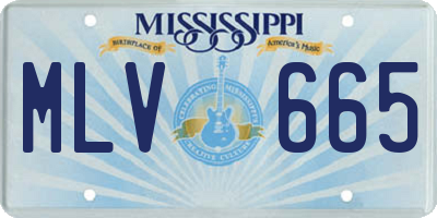 MS license plate MLV665