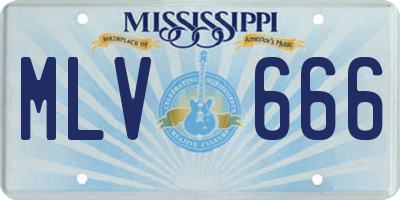 MS license plate MLV666