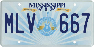 MS license plate MLV667