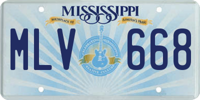 MS license plate MLV668