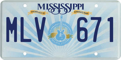 MS license plate MLV671
