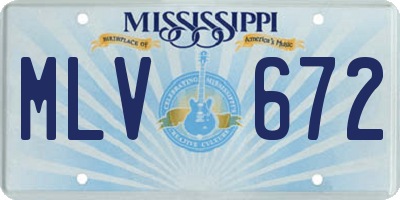 MS license plate MLV672